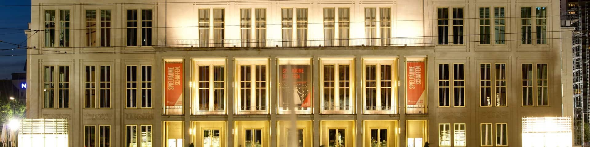 Leipzig which includes theater scenes, music and heritage architecture