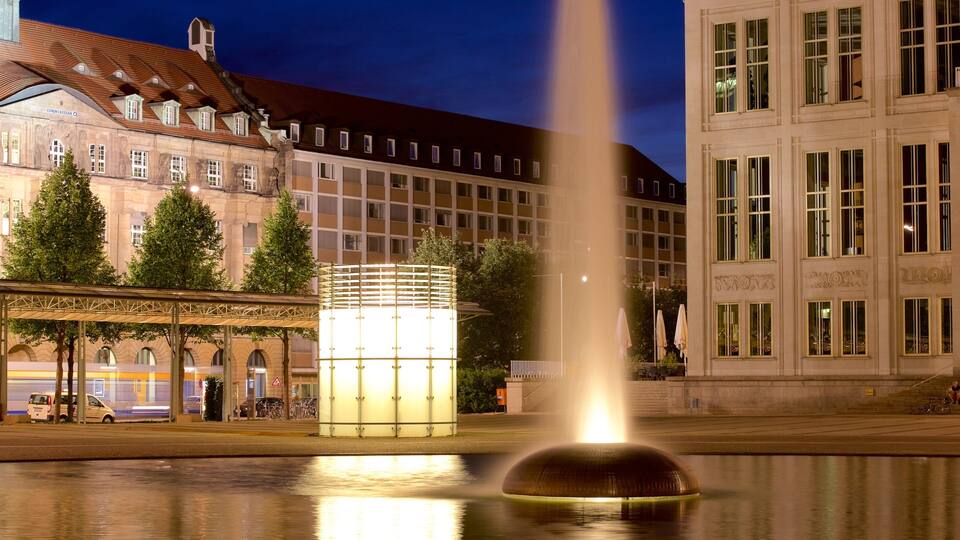 Leipzig which includes a fountain
