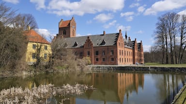 Herlufsholm Boarding School was founded by Herluf Trolle in the 15 th century, the buildings themselves dating further back.