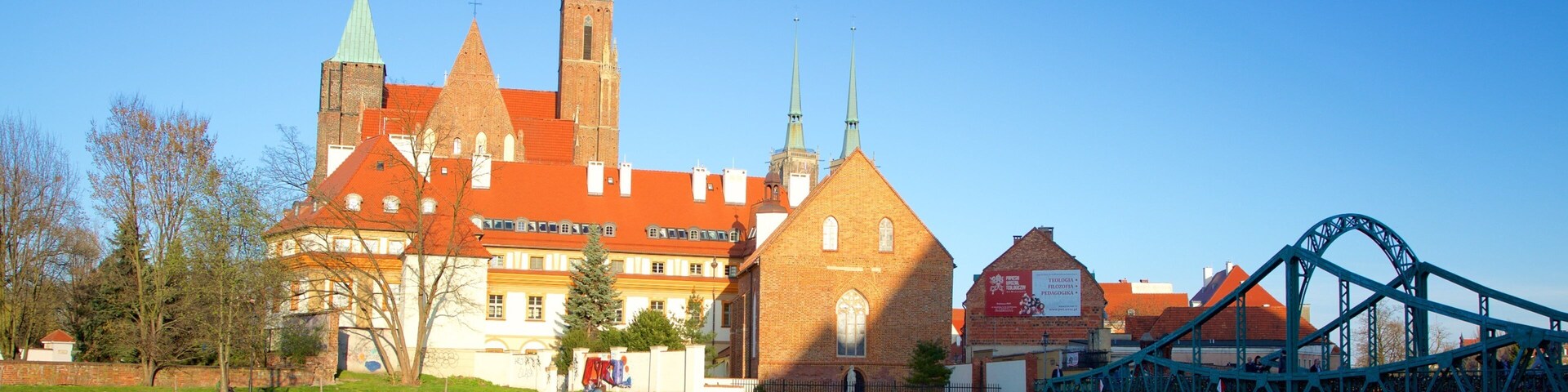Poland showing a bridge and a river or creek