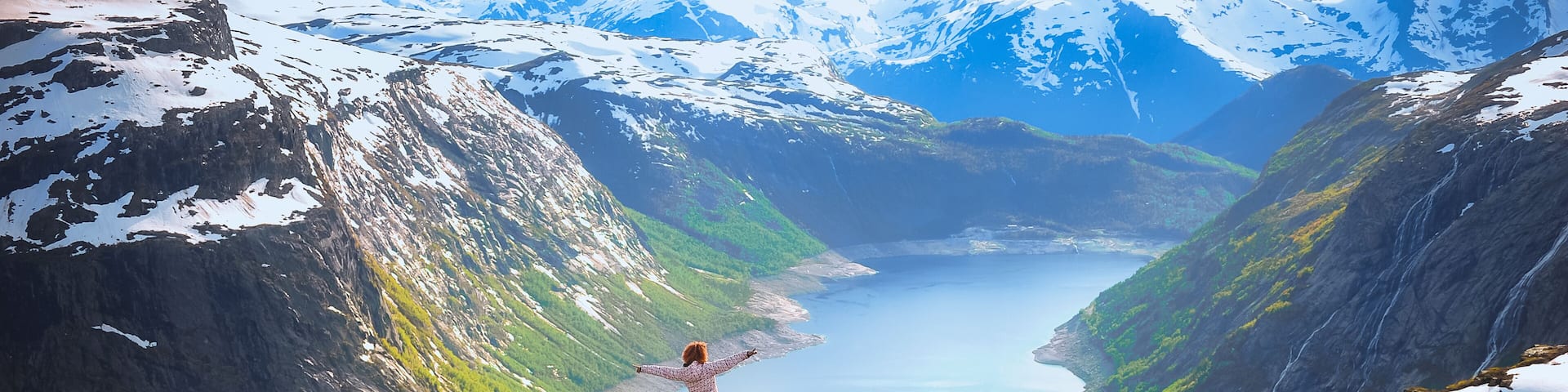 Portrait of a long-range plan for the girls in the language of the troll in the mountains of Norway, the feeling of complete freedom; Shutterstock ID 316382687