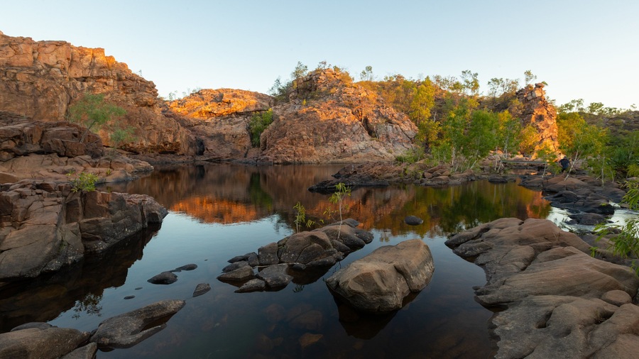 Edith Falls featuring a river or creek