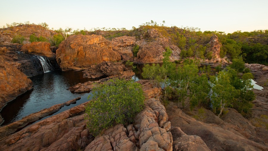 Edith Falls featuring a river or creek and a gorge or canyon