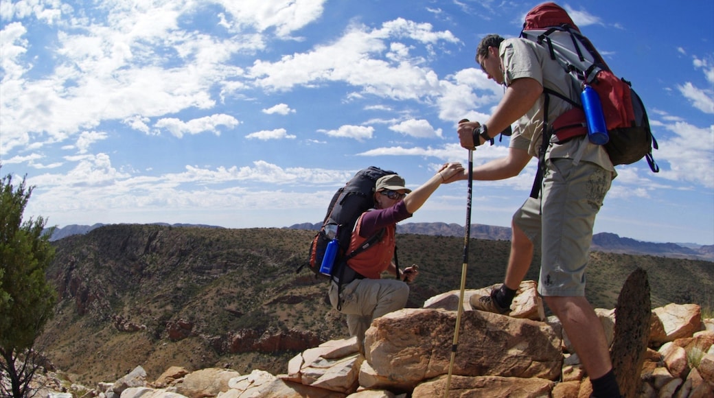 Larapinta Trail fasiliteter samt rolig landskap og vandring eller fottur i tillegg til par
