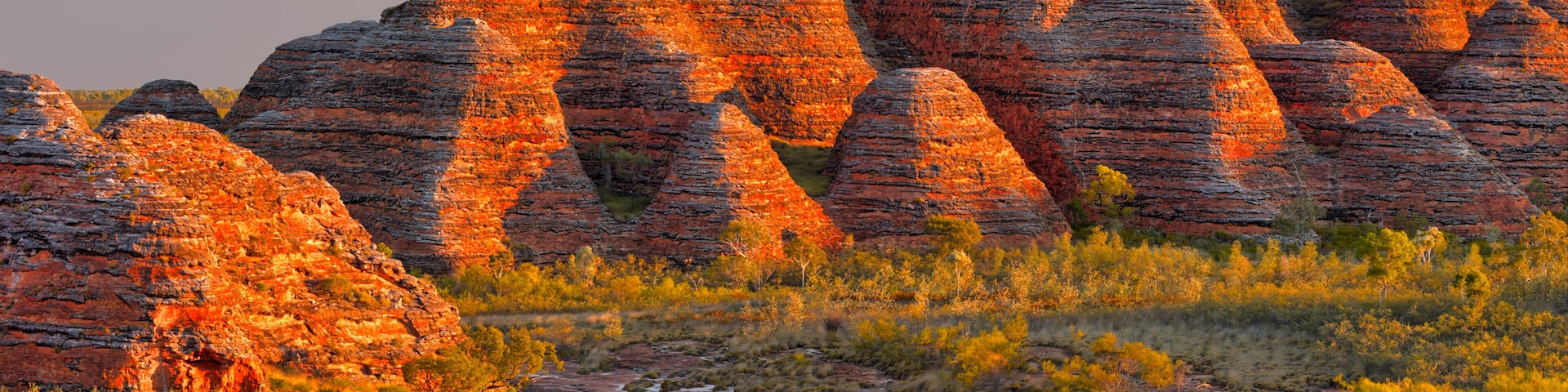 Beehives and Piccaninny Creek in warm evening light, Bungle Bungles National Park, Northern Territories, Australia, Shutterstock ID 458957245, Purchase Order: -