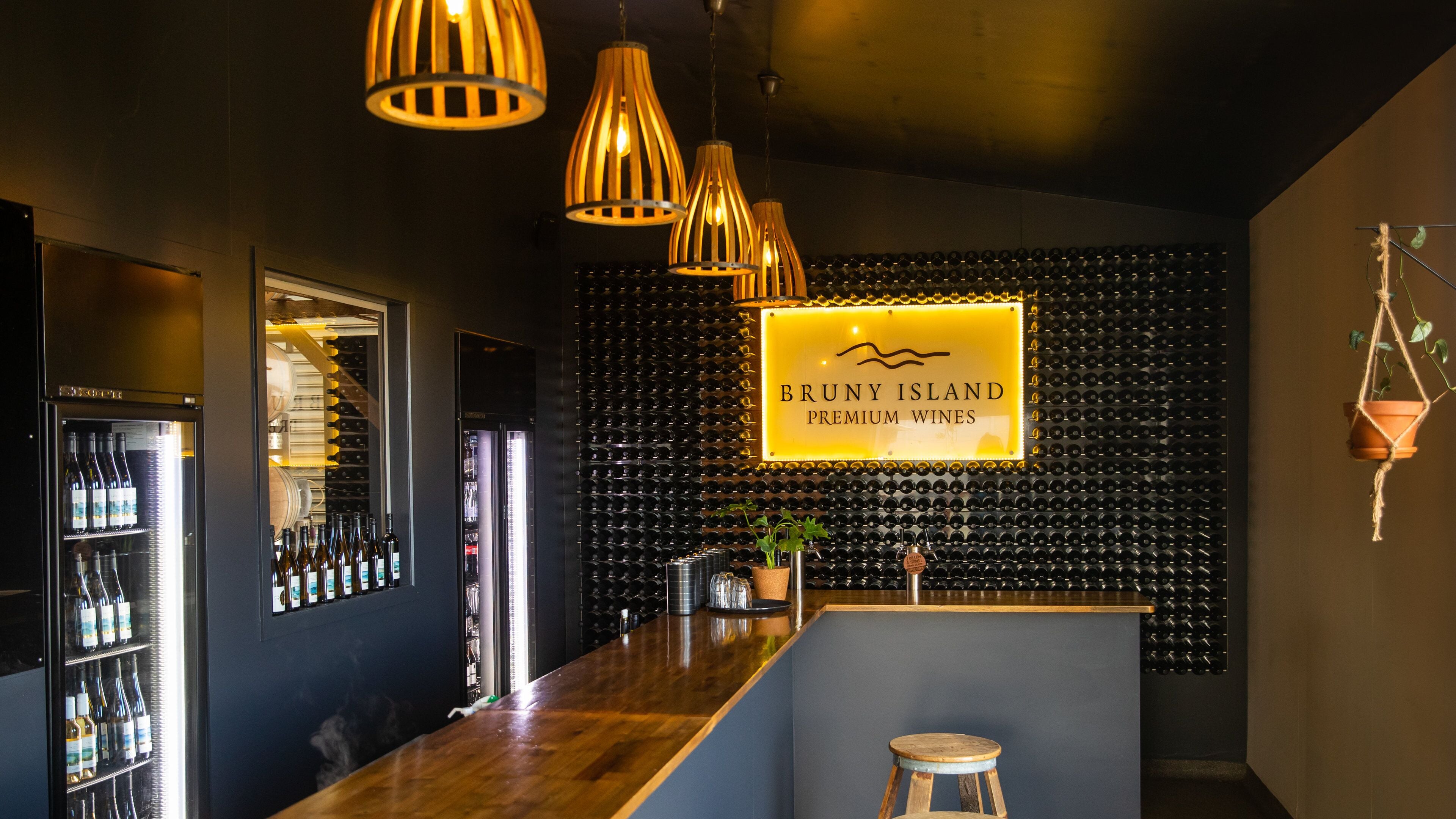 Bruny Island Premium Wines featuring signage and interior views