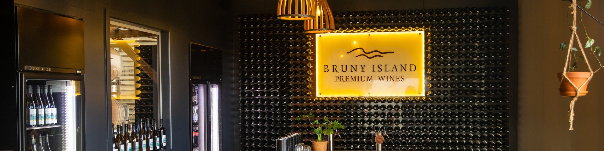 Bruny Island Premium Wines featuring signage and interior views
