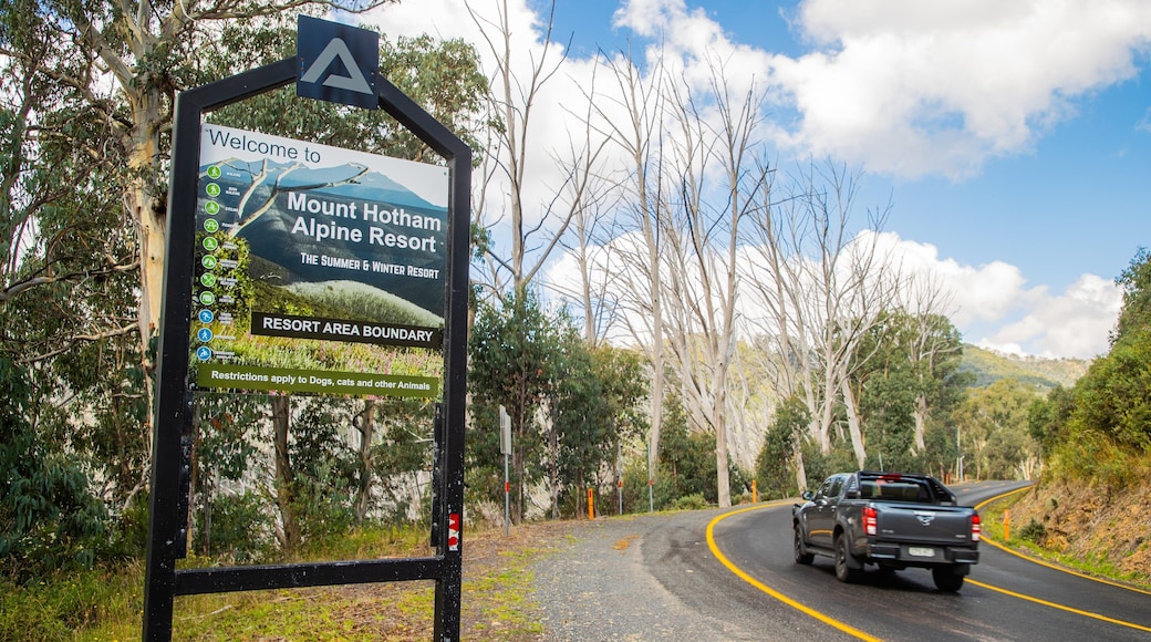 Hotham Heights showing signage and tranquil scenes