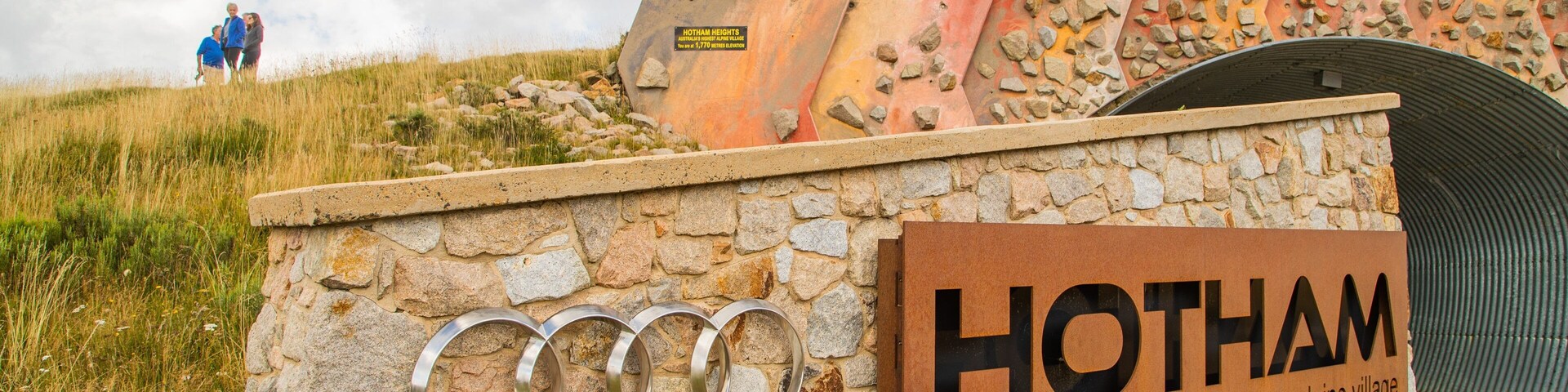 Mount Hotham Alpine Resort featuring a bridge and signage