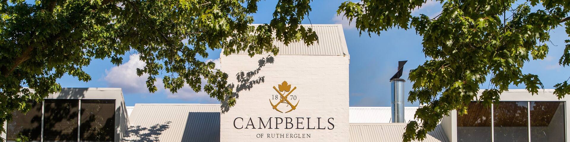 A building with a sign reading "Campbells of Rutherford" and a logo above it.