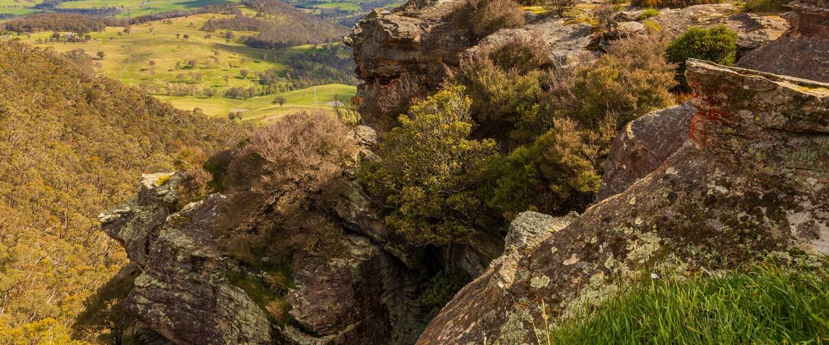 Hassans Wall Lookout featuring a gorge or canyon and tranquil scenes