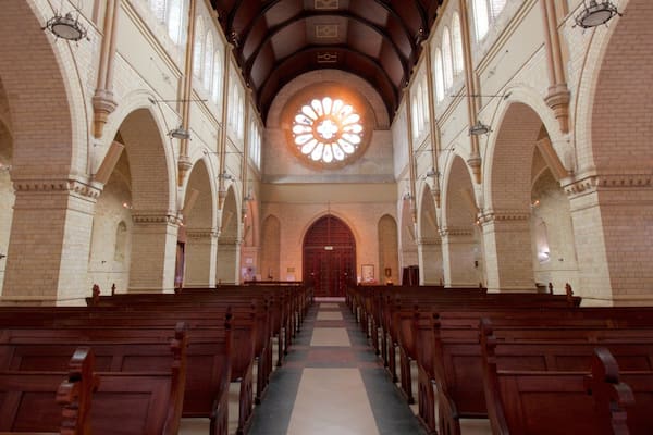 Newcastle featuring interior views and a church or cathedral