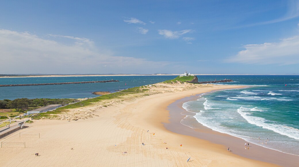 Fort Scratchley showing general coastal views and a beach
