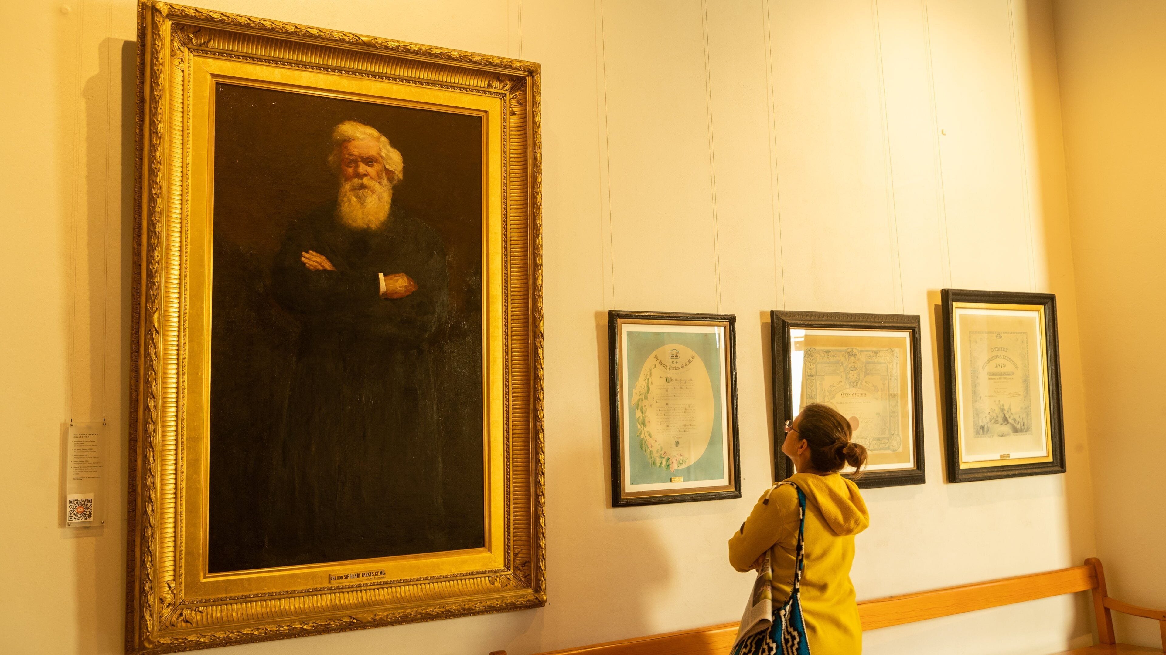 The Sir Henry Parkes Museum featuring interior views, art and heritage elements