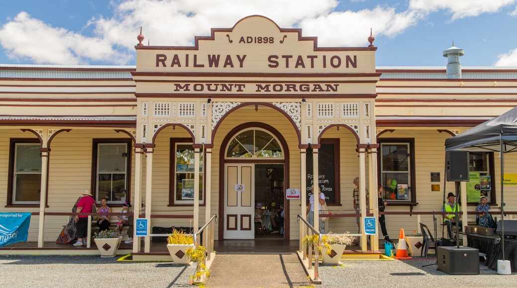 Mount Morgan Railway Museum showing signage and heritage elements