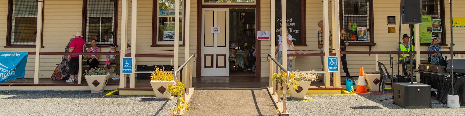 Mount Morgan Railway Museum showing signage and heritage elements