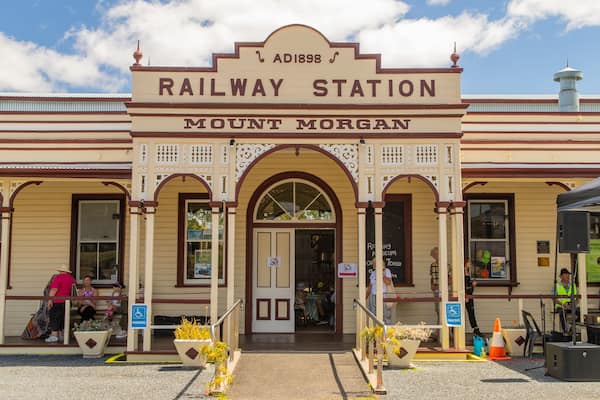 Mount Morgan Railway Museum showing signage and heritage elements