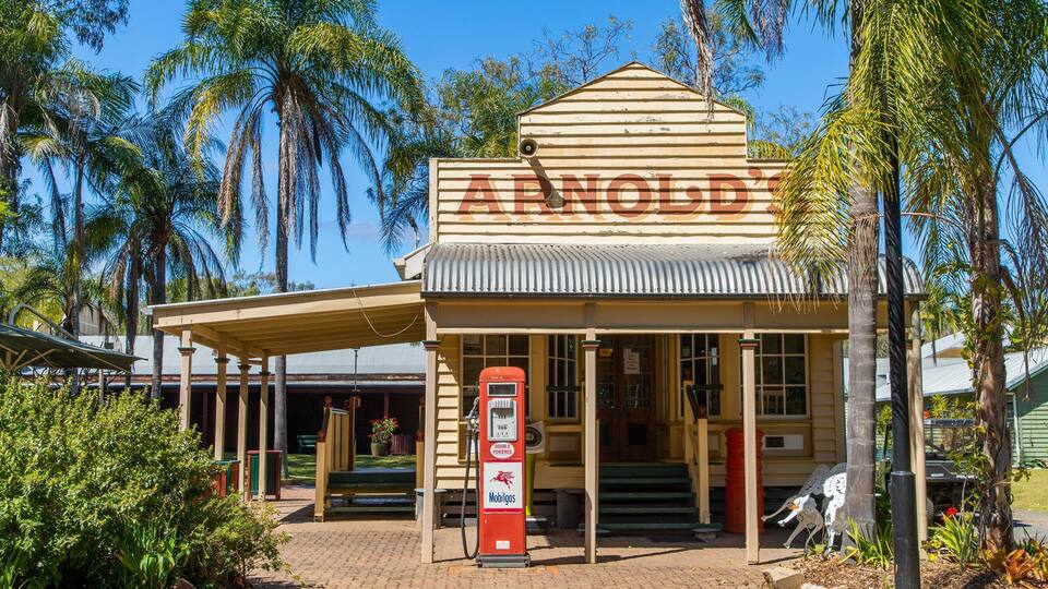 Rockhampton Heritage Village featuring heritage elements and signage