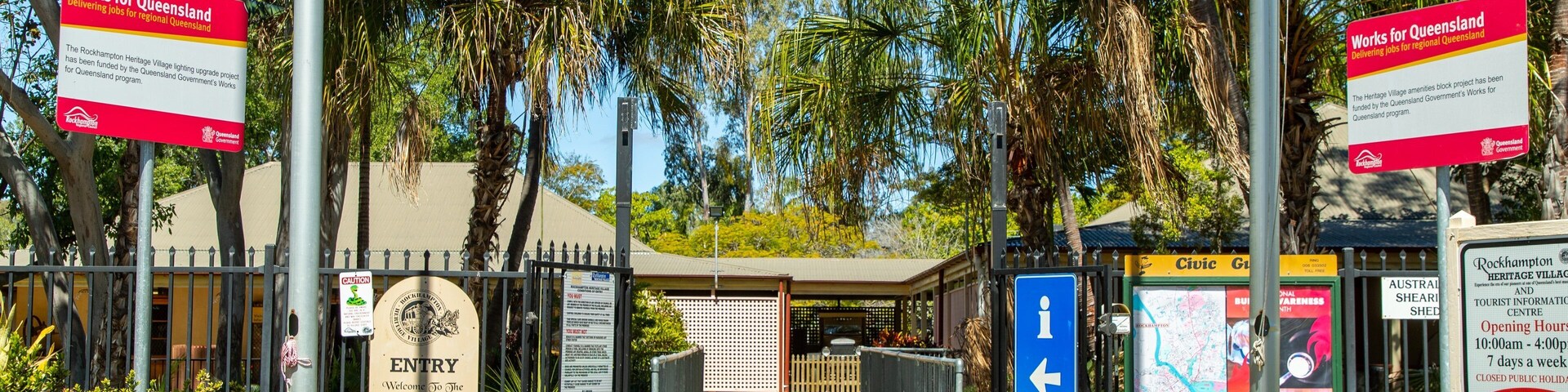 Rockhampton Heritage Village which includes a park and signage