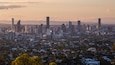 Mount Gravatt Lookout showing landscape views, a city and a sunset
