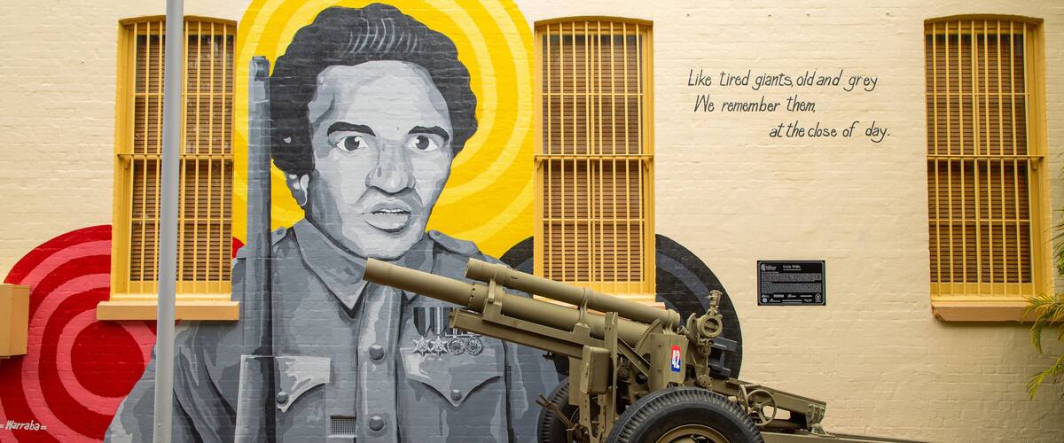 Maryborough Military & Colonial Museum showing military items, heritage elements and outdoor art