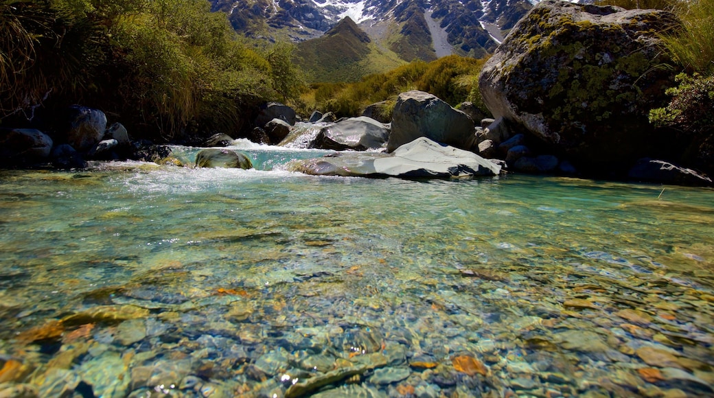Parque Nacional Mount Cook que incluye un río o arroyo