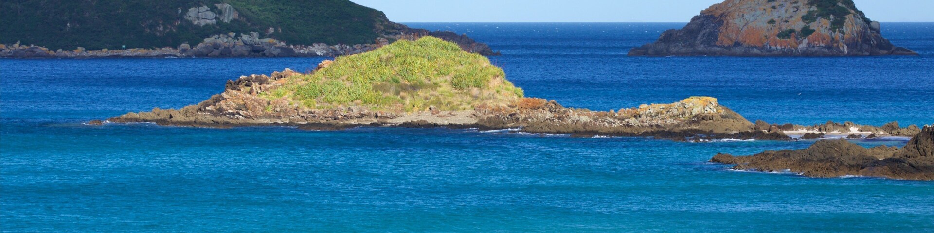 Ocean Beach showing a bay or harbour, a beach and island views