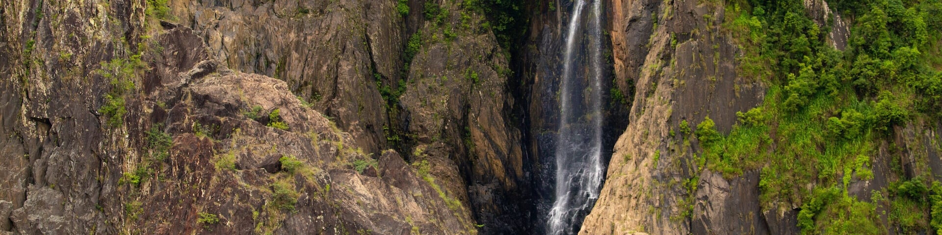 Barron Falls Lookout featuring a waterfall and a gorge or canyon