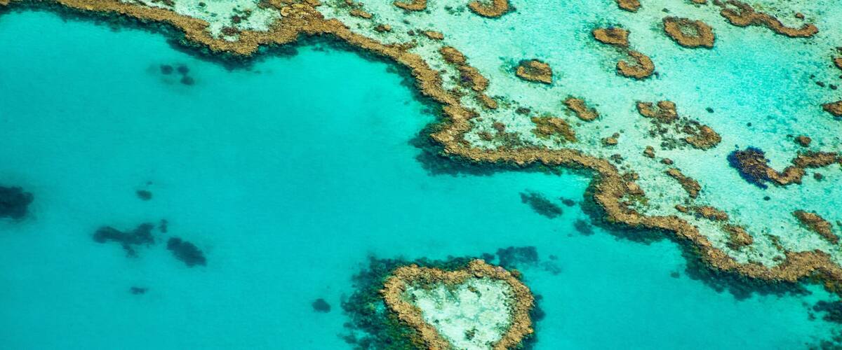 Heart Reef which includes general coastal views and colorful reefs