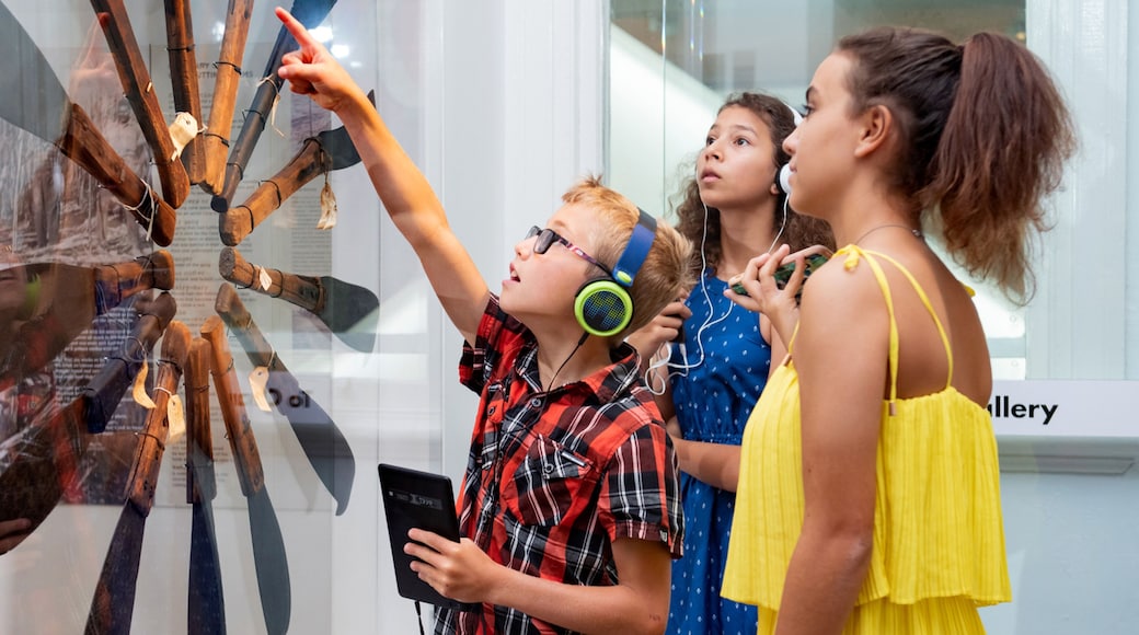 The Cairns Museum featuring interior views as well as children