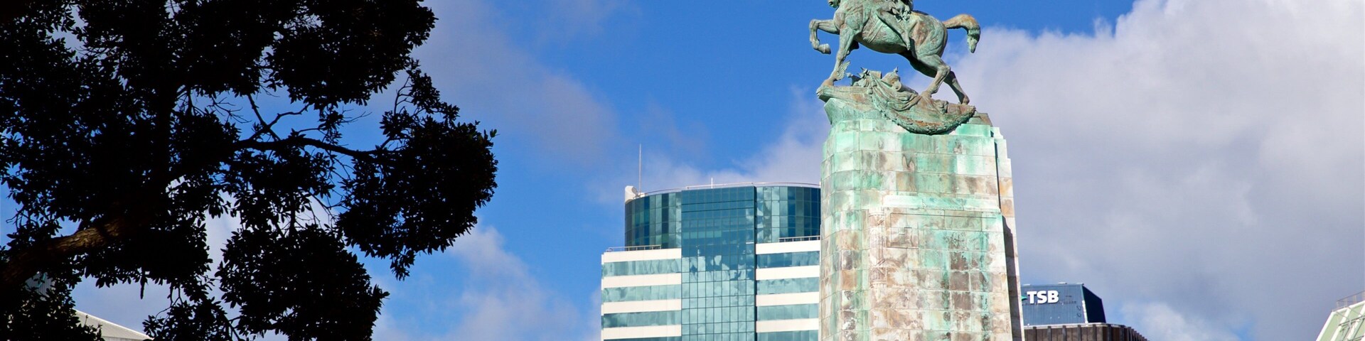 Wellington Cenotaph featuring a city, heritage elements and a statue or sculpture