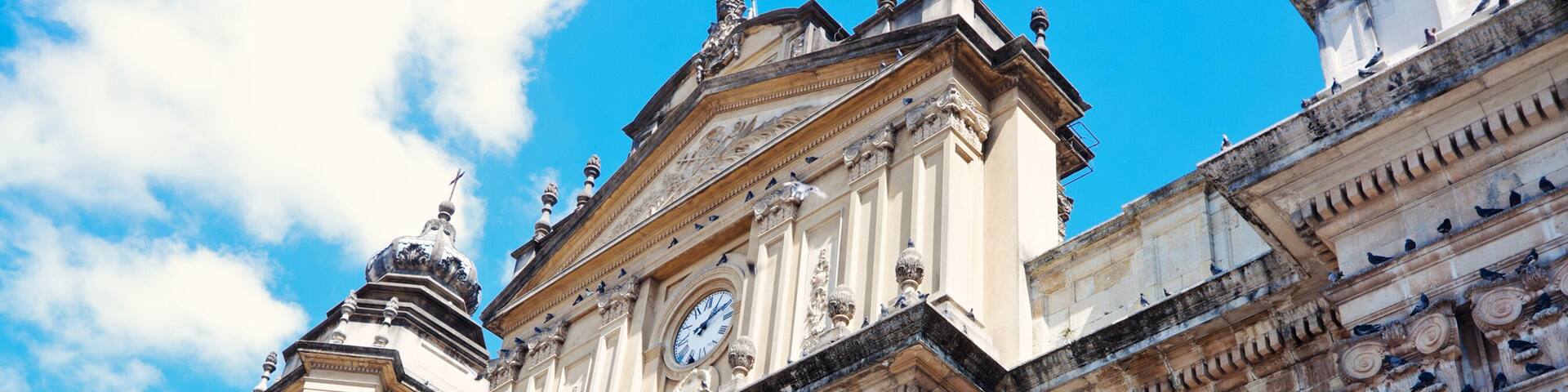 Cathedral in the center of Guatemala City, Guatemala.