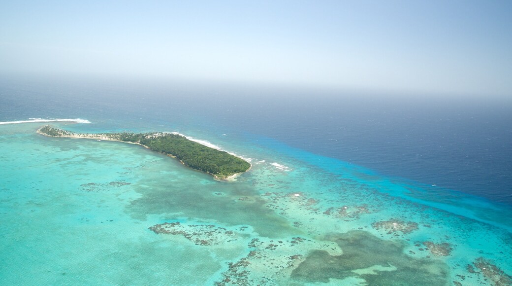 Belize mettant en vedette vues littorales, récifs colorés et vues d\'ßle