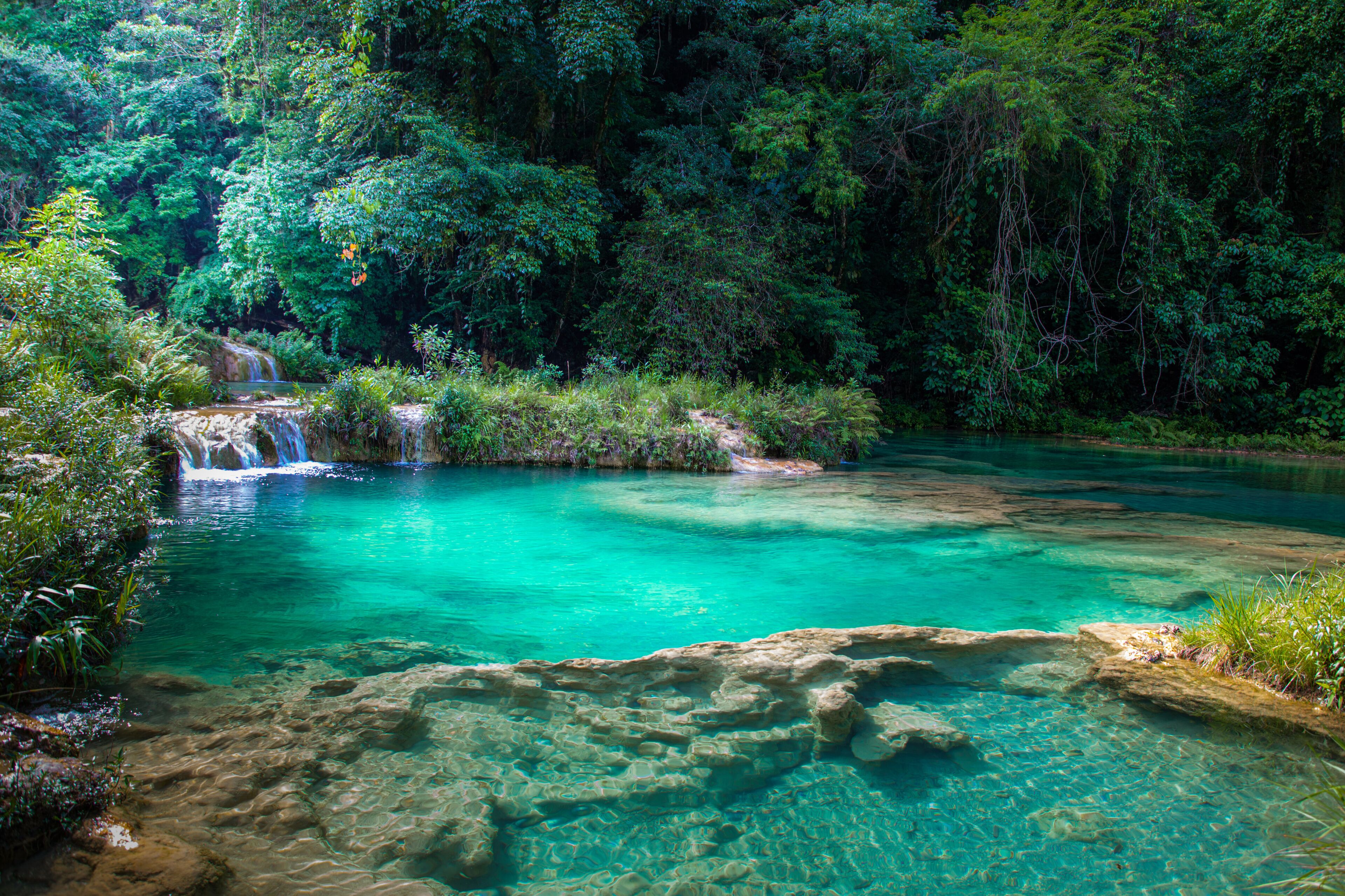 Views of the Semuc Champey pools, Guatemala