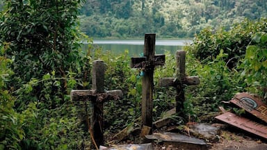 About an hour out of Xela is a wonderful Hike to Laguna Chicabal a sacred Mayan Lake. Plan to leave early and spend the day climbing and in and around the lake. There is often mayan ceremonies going on.
Best way to get there is by shuttle from Xela.
Note you cannot swim in the lake, it is prohibited.
If you like Mayan culture check this place too: http://worldwideadventurers.com/ancient-mayan-culture-san-juan-chamula/