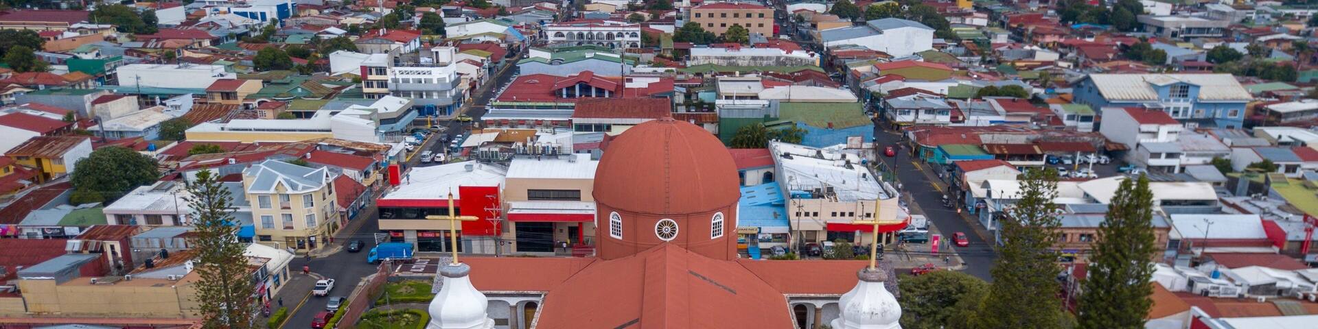 Beautiful aerial view of Alajuela Costa Rica