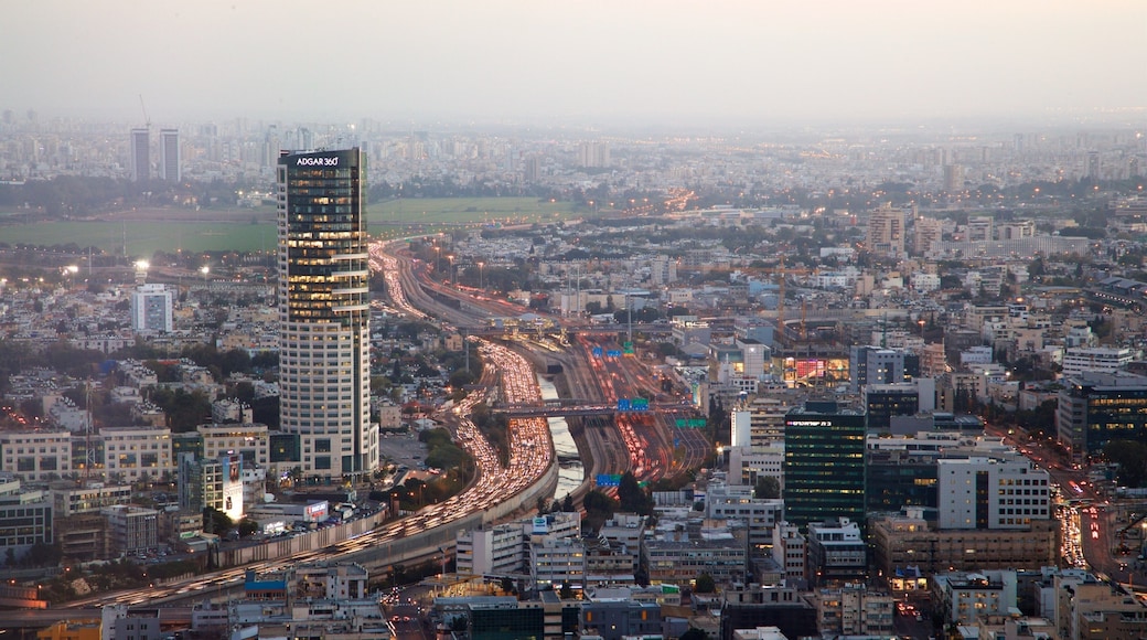Azrieli Observatory showing a city and landscape views
