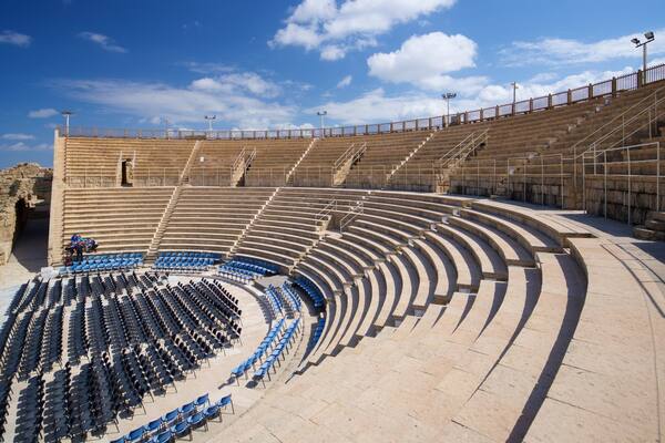 Caesarea Amphitheater featuring theater scenes