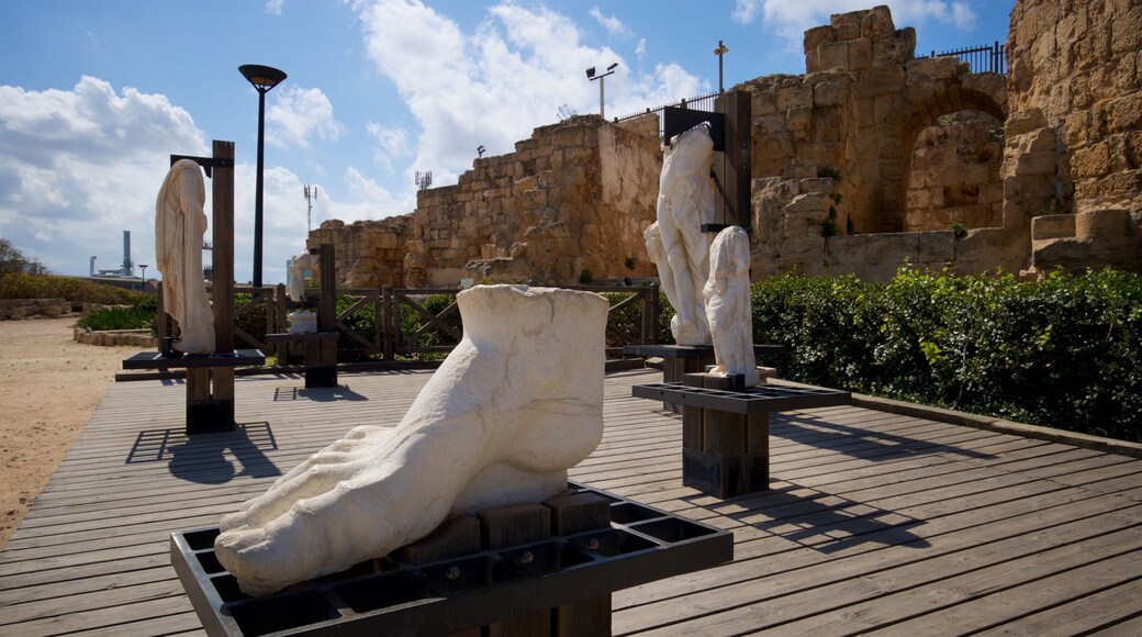 Caesarea Amphitheater which includes outdoor art