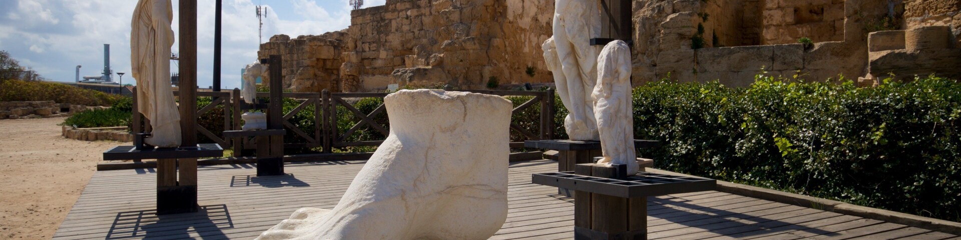 Caesarea Amphitheater which includes outdoor art