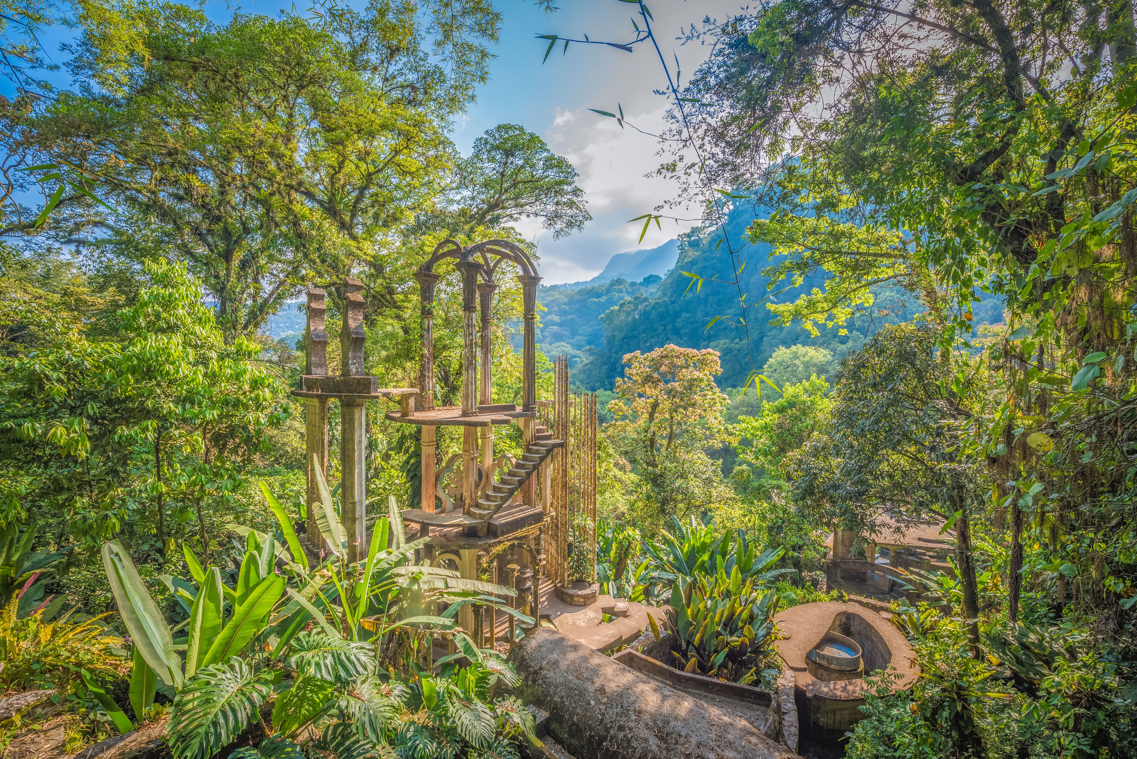 Xilitla Jungle and amazing hidden castle at Huasteca Potosina in San Luis Potosi, Mexico