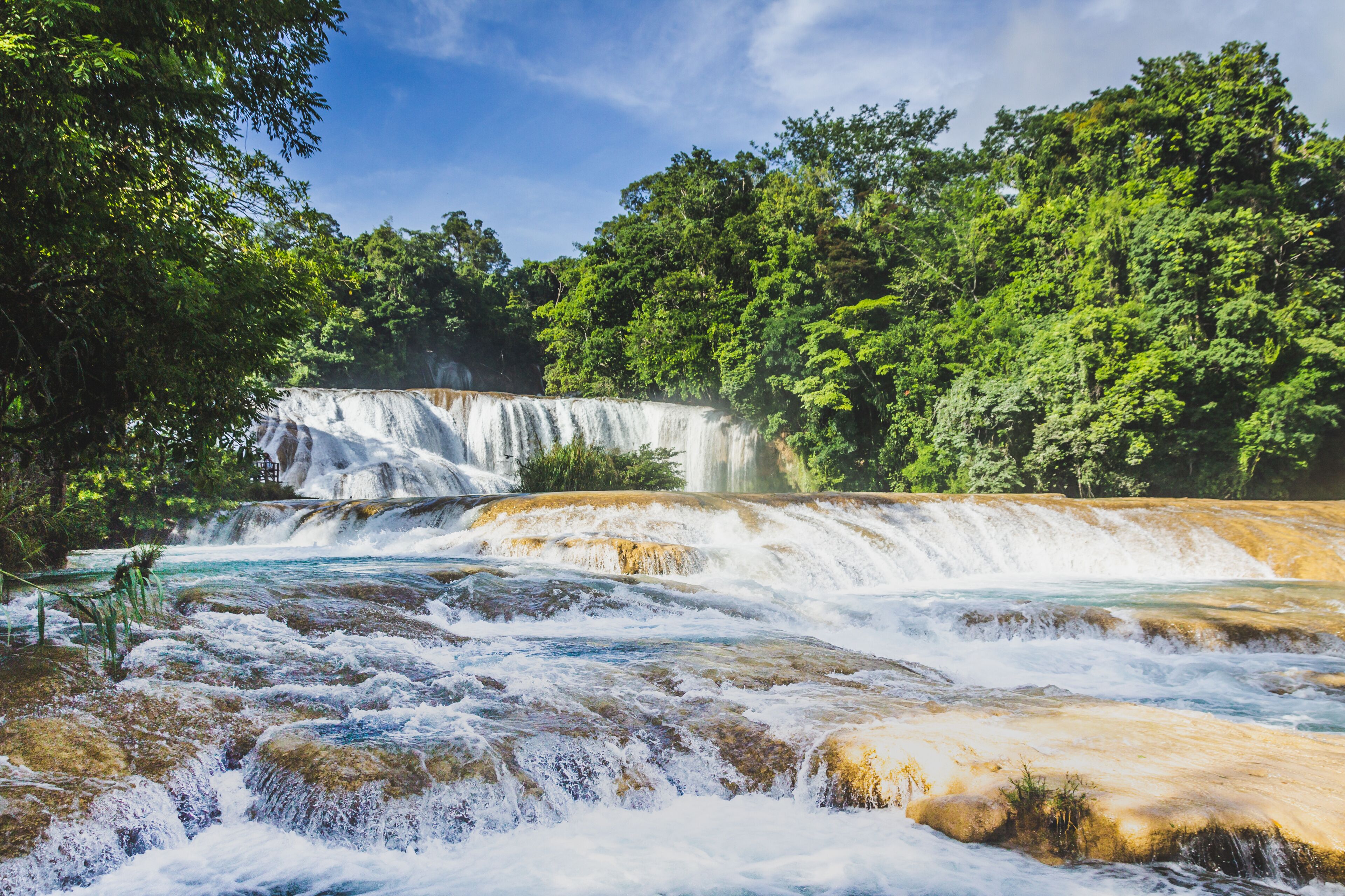 Waterfalls of Cascadas de Agua Azul Chiapas Mexico