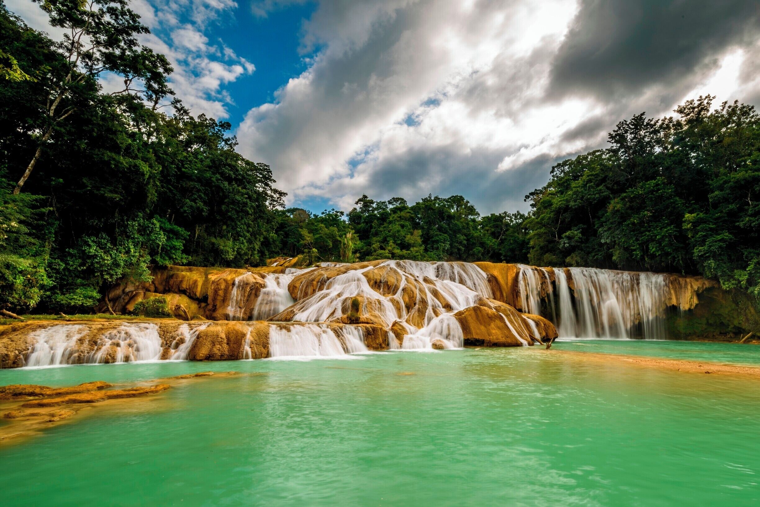 Agua Azul Waterfalls. One Hour drive from Palenque. 