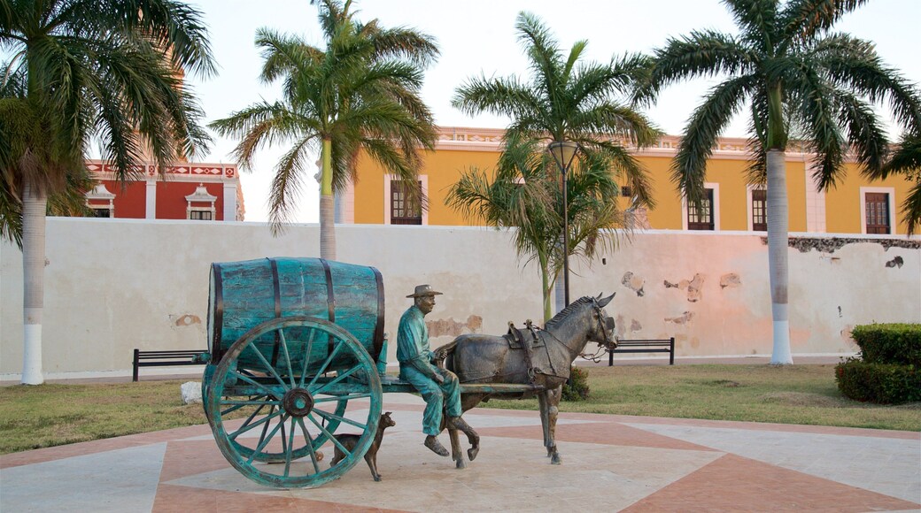Old City Wall which includes a garden and outdoor art