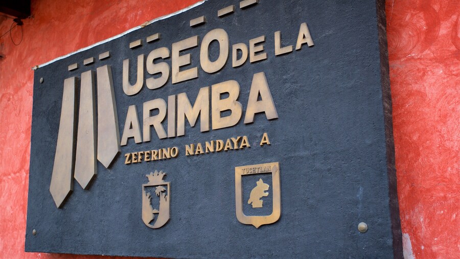 Museo de la Marimba showing signage