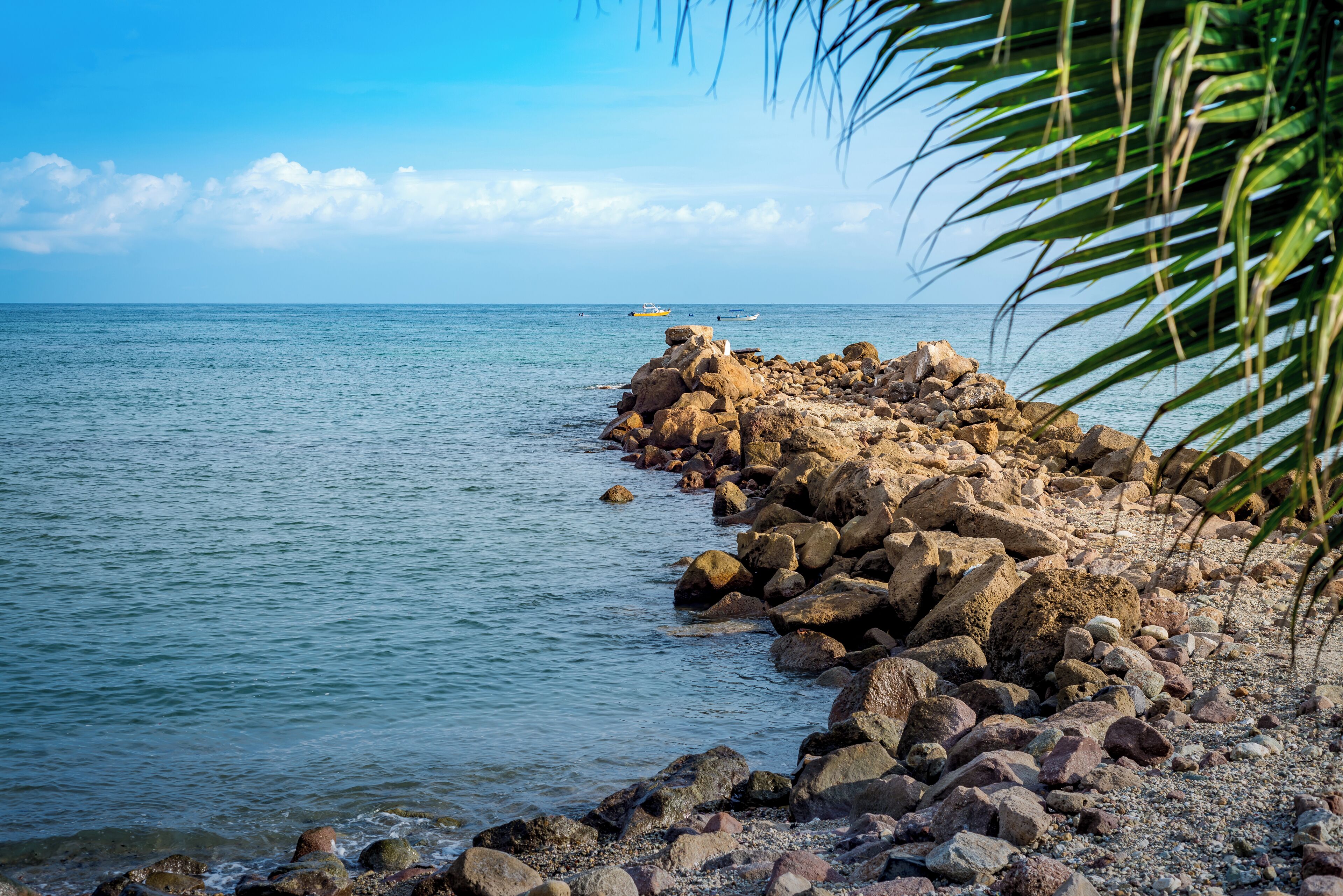Breakwater at el Anclote beach in Punta Mita