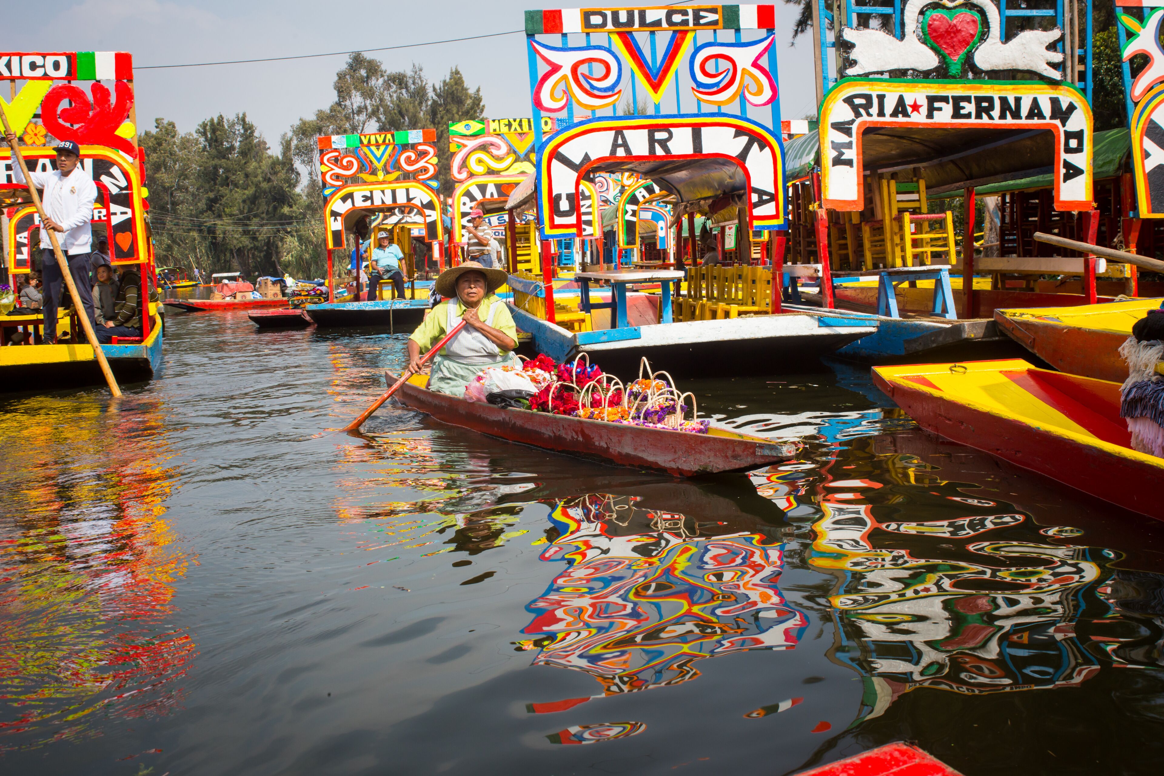 Flytande trädgårdar i Xochimilco