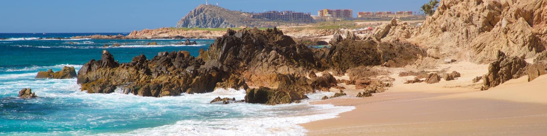 Playa Las Viudas which includes general coastal views, a sandy beach and rugged coastline