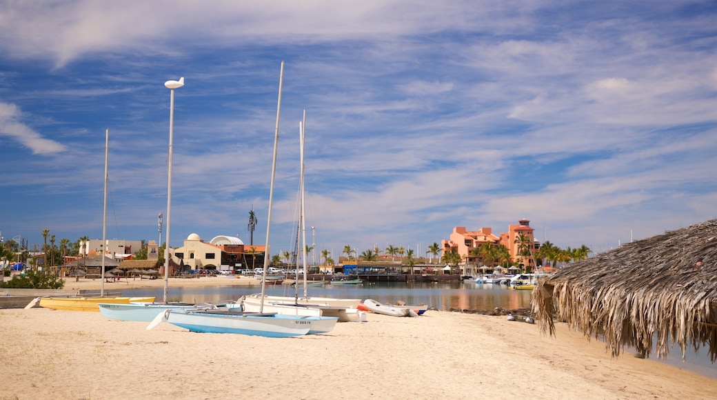 Marina Cortez showing a coastal town and a beach
