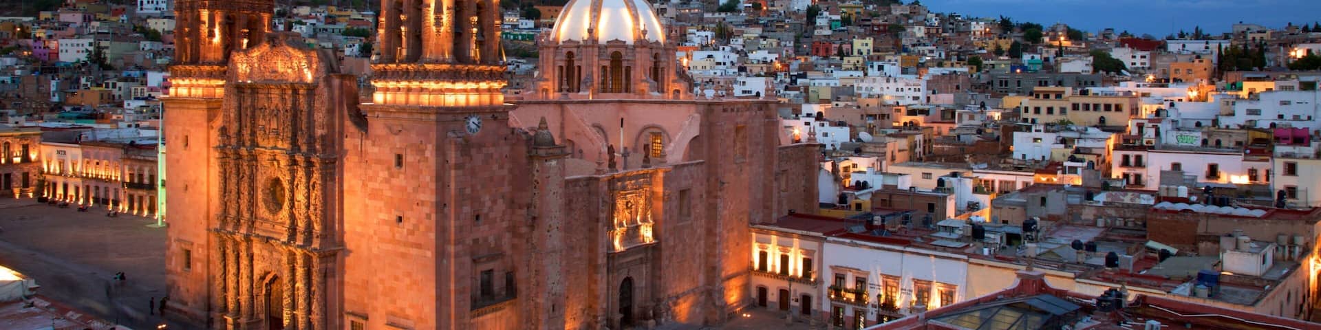 Zacatecas Cathedral which includes a church or cathedral, heritage architecture and a city
